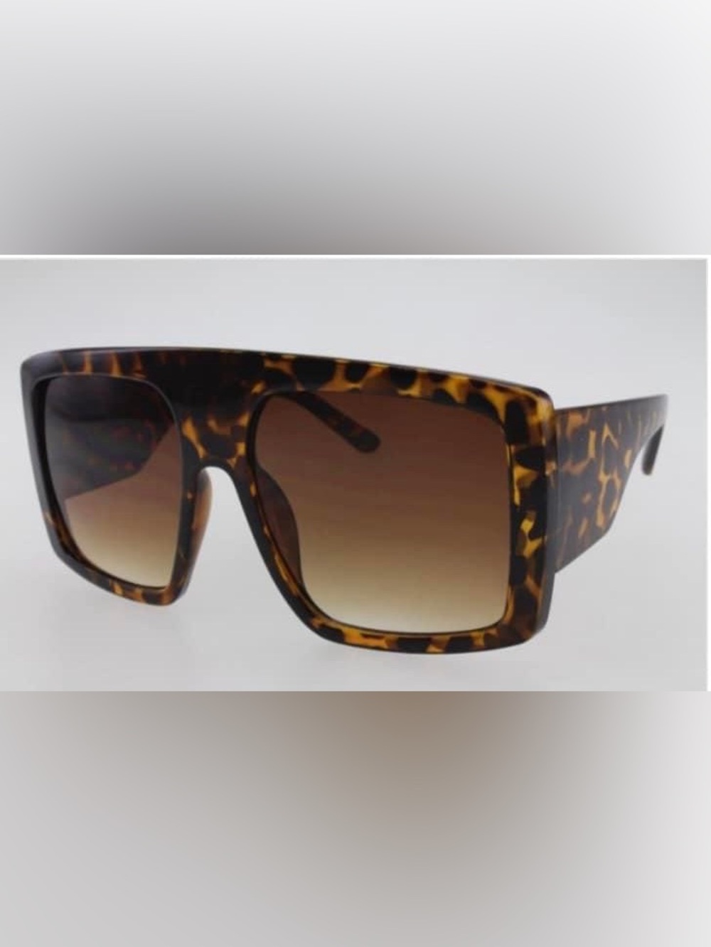 Oversized Tortoiseshell Shield Sunglasses - Brown Gradient Lenses